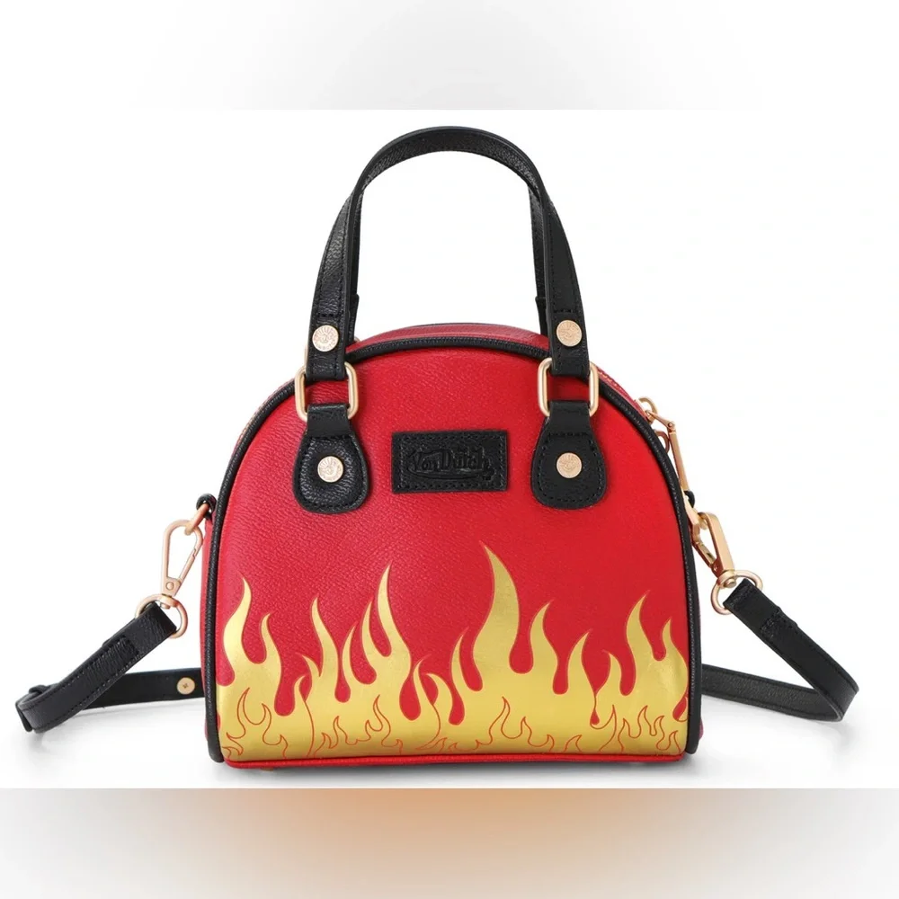 VON DUTCH "CITY OF ANGELS" RED & YELLOW BOWLING BAG NWT - Picture 4 of 7